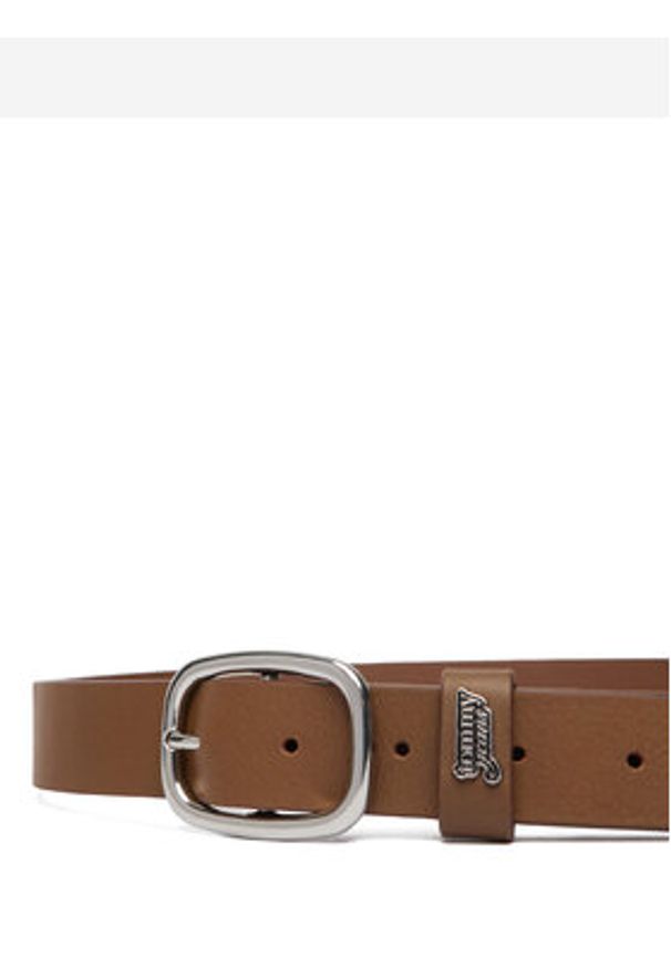 Tommy Jeans Pasek Tjw Oval 3.0 Buckle AW0AW18812 Brązowy. Kolor: brązowy. Materiał: skóra