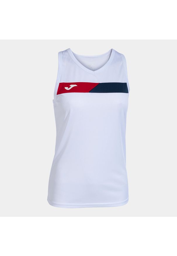 Tank top tenisowy damski Joma Court Sleeveless. Kolor: czerwony, wielokolorowy, biały. Materiał: poliester. Sport: tenis