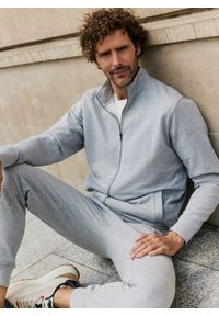 Pako Lorente - PAKO LORENTE - Szare spodnie dresowe. Okazja: na co dzień. Kolor: szary, niebieski. Materiał: dresówka. Wzór: gładki. Styl: casual #4