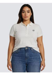 Big-Star - Koszulka damska polo w prążek biała Rella 100. Okazja: na co dzień. Typ kołnierza: polo. Kolor: biały. Materiał: prążkowany, dzianina, jeans. Długość: krótkie. Wzór: prążki. Styl: casual, elegancki, sportowy, klasyczny #6