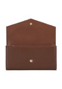 Wittchen - Damski portfel z ekoskóry z trójkątną klapą brązowy. Kolor: brązowy. Materiał: skóra ekologiczna. Wzór: motyw zwierzęcy #6
