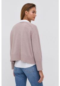 AllSaints Sweter damski kolor różowy. Kolor: różowy. Materiał: kaszmir. Długość rękawa: raglanowy rękaw #4
