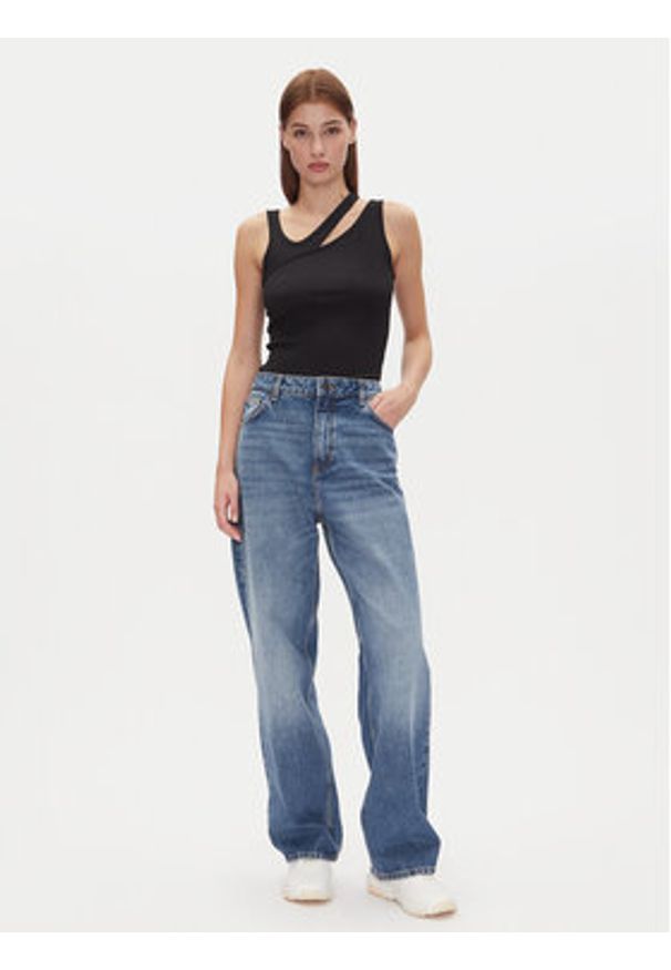 Hugo - HUGO Top Datrus 50537044 Czarny Slim Fit. Kolor: czarny. Materiał: syntetyk