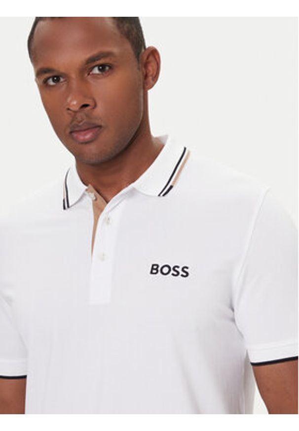 BOSS Polo Paddy Pro 50469102 Beżowy Regular Fit. Typ kołnierza: polo. Kolor: beżowy. Materiał: syntetyk, bawełna