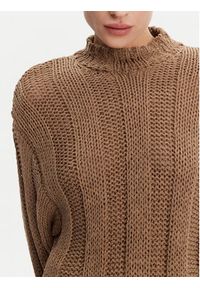 TOMMY HILFIGER - Tommy Hilfiger Sweter WW0WW44486 Brązowy Relaxed Fit. Kolor: brązowy. Materiał: bawełna #5