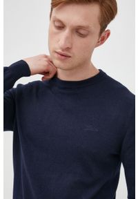 Guess sweter z domieszką wełny męski kolor granatowy lekki. Kolor: niebieski. Materiał: wełna. Długość rękawa: długi rękaw. Długość: długie #5