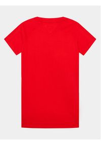 TOMMY HILFIGER - Tommy Hilfiger Sukienka codzienna Varsity KG0KG07191 D Czerwony Regular Fit. Okazja: na co dzień. Kolor: czerwony. Materiał: bawełna. Typ sukienki: proste. Styl: casual #2