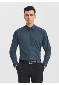 Pako Lorente - PAKO LORENTE - Czarna koszula męska wzór geometryczny. Kolor: czarny. Materiał: bawełna. Długość rękawa: długi rękaw. Długość: długie. Wzór: geometria. Sezon: jesień #1