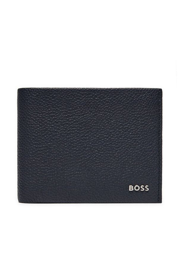 BOSS - Duży Portfel Męski Boss. Kolor: niebieski