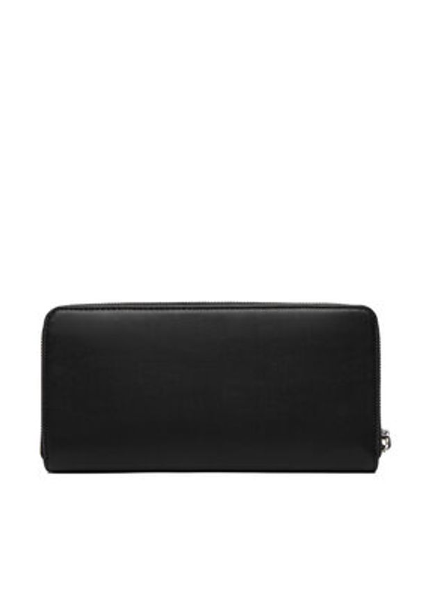Calvin Klein Portfel Webbing Strap Long Zip Around LV04F1174G Czarny. Kolor: czarny. Materiał: skóra