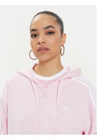 Adidas - adidas Bluza Essentials 3-Stripes IR6132 Różowy Loose Fit. Kolor: różowy. Materiał: bawełna #5