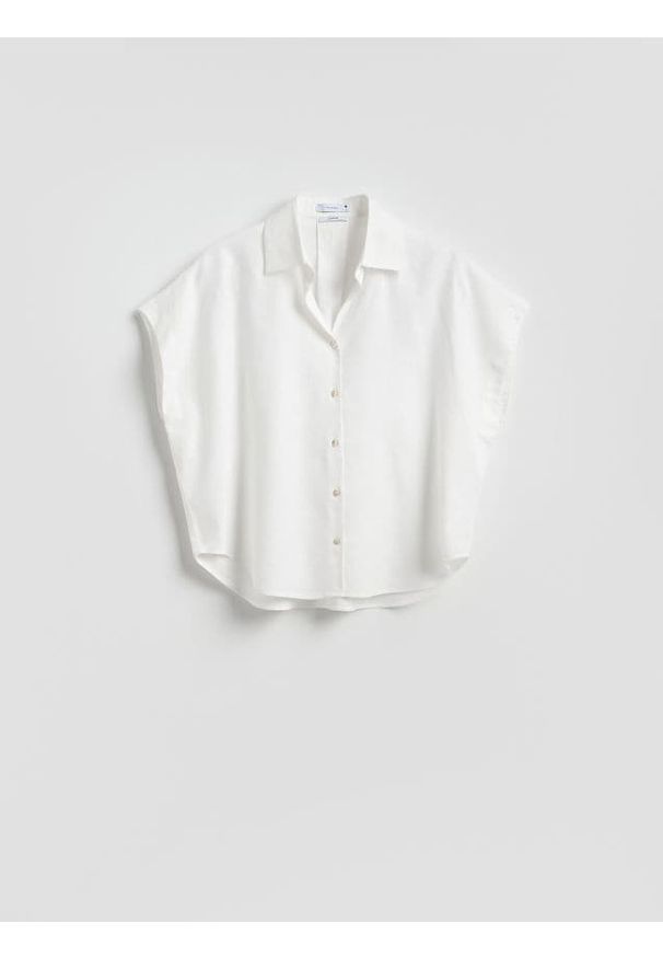 Reserved - Koszula z lnem i wiskozą - inny. Materiał: len, wiskoza