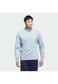 Adidas - Elevated 1/4-Zip Pullover. Typ kołnierza: golf. Kolor: niebieski. Materiał: materiał. Sport: golf #1