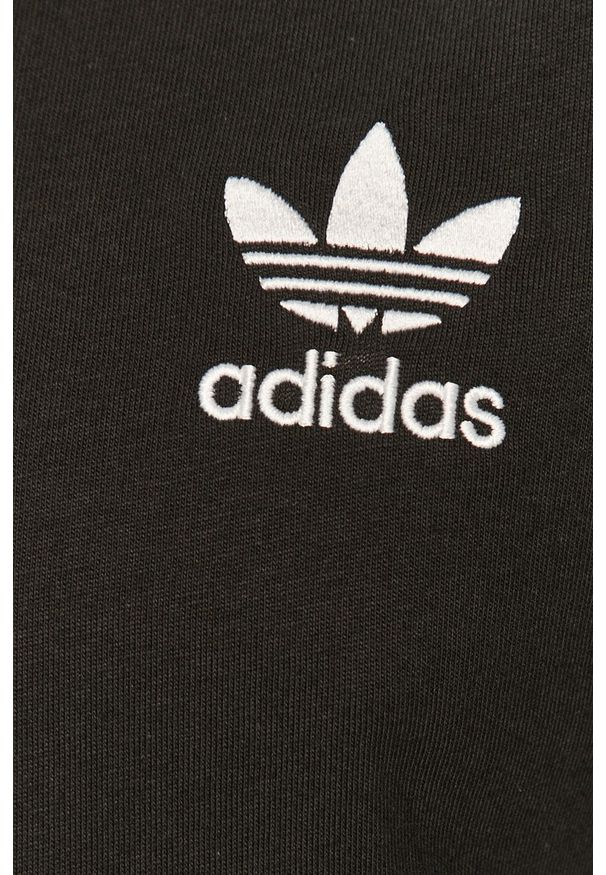 adidas Originals - T-shirt. Okazja: na co dzień. Kolor: czarny. Materiał: dzianina. Wzór: aplikacja. Styl: casual