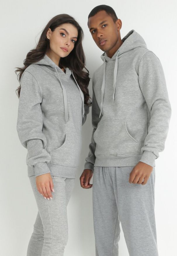 Born2be - Szara Bluza Evoire. Okazja: na co dzień. Typ kołnierza: kaptur. Kolor: szary. Materiał: jeans. Styl: klasyczny, casual