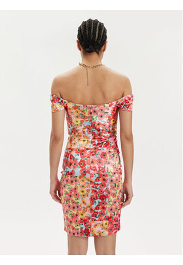 Guess Sukienka koktajlowa Camila W4RK62 KBSQ0 Kolorowy Slim Fit. Materiał: syntetyk. Wzór: kolorowy. Styl: wizytowy