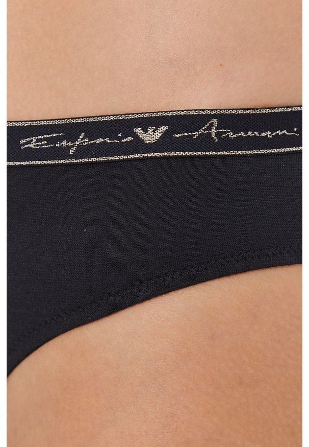Emporio Armani Underwear Brazyliany kolor czarny. Kolor: czarny. Materiał: materiał, dzianina. Wzór: gładki