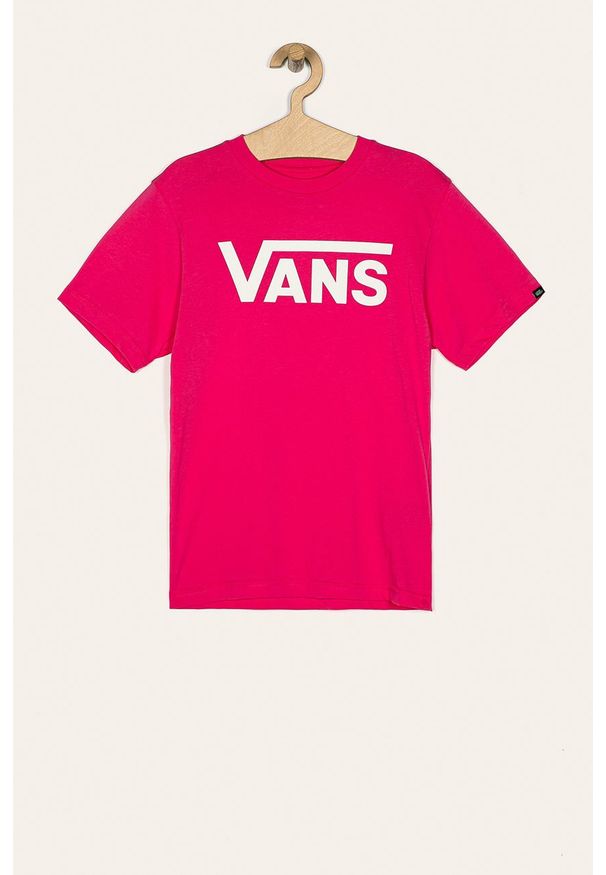 Vans - T-shirt dziecięcy 129-173 cm. Okazja: na co dzień. Kolor: różowy. Materiał: bawełna, dzianina. Wzór: nadruk. Styl: casual