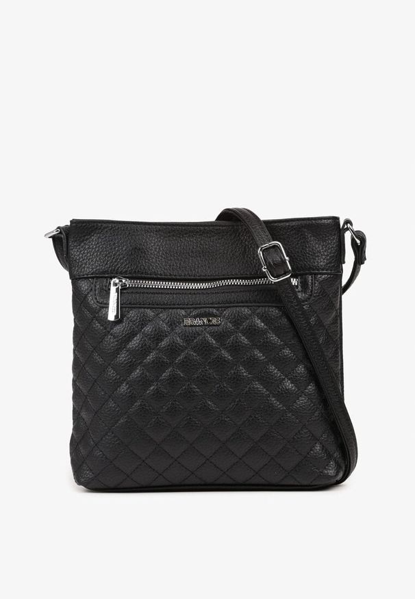 Born2be - Czarna Pikowana Torebka Listonoszka z Suwakiem Silendrea. Kolor: czarny. Materiał: pikowane. Styl: biznesowy, klasyczny, elegancki, casual