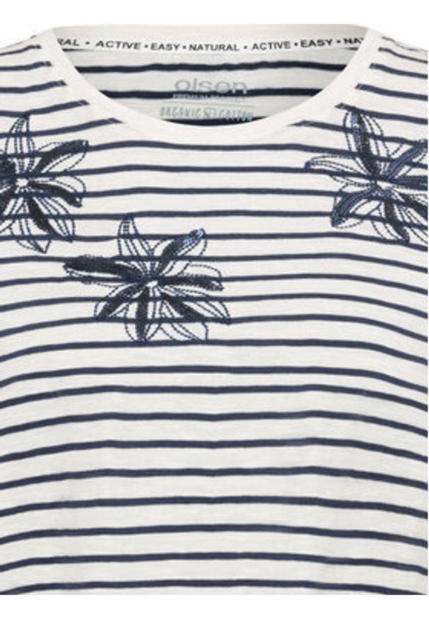 Olsen T-Shirt 11105068 Écru Regular Fit. Materiał: bawełna