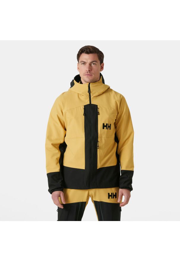 Płaszcz przeciwdeszczowy Helly Hansen Odin Bc Softshell. Kolor: beżowy, wielokolorowy, żółty. Materiał: softshell