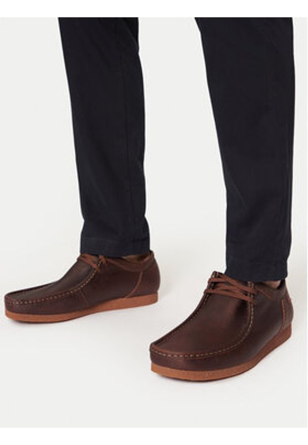 Clarks Mokasyny Shacre II Run 261594327 Brązowy. Kolor: brązowy. Materiał: nubuk, skóra