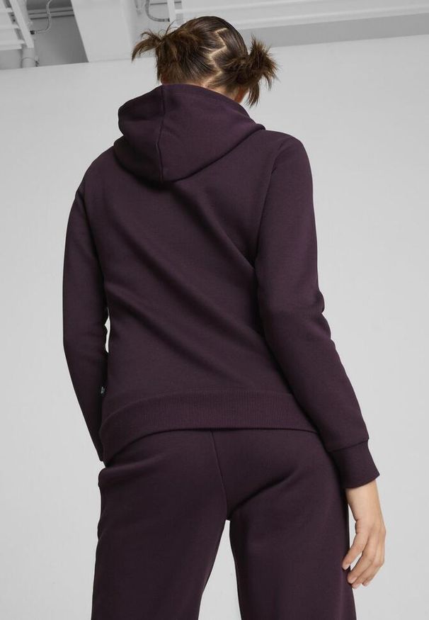 Puma - Damska bluza z kapturem i logo Essentials FL PUMA Midnight Plum Purple. Typ kołnierza: kaptur. Kolor: fioletowy