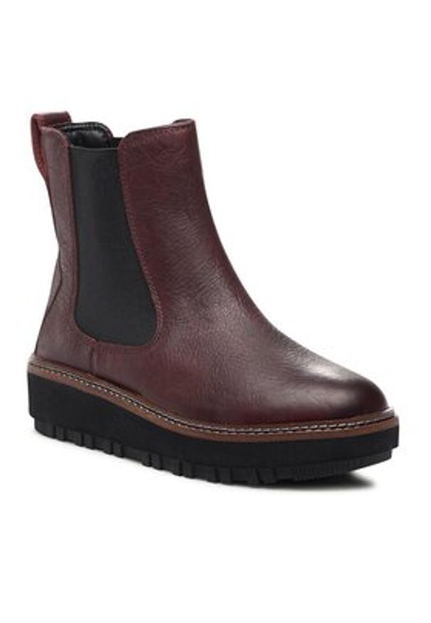 Clarks Sztyblety Orianna W Up 261748224 Bordowy. Kolor: czerwony. Materiał: skóra