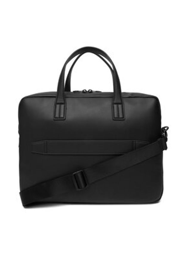 TOMMY HILFIGER - Tommy Hilfiger Torba na laptopa Th Flag Computer Bag AM0AM13989 Czarny. Kolor: czarny. Materiał: skóra
