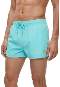 Guess - GUESS Niebieskie którkie męskie kąpielówki New Basic, Rozmiar XL. Kolor: niebieski #4