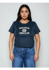 Big-Star - Koszulka damska z haftem granatowa Bensa 403. Okazja: na co dzień. Kolor: niebieski. Materiał: dzianina, bawełna, jeans. Wzór: haft. Styl: casual, klasyczny, sportowy #7