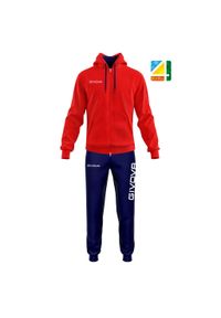 Givova - GIVOVA Tuta King Cotone Terry (poker) dwubarwny 2XS. Kolor: czerwony, niebieski, wielokolorowy. Materiał: dresówka. Sport: fitness