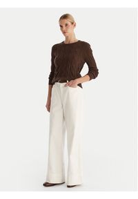 TOMMY HILFIGER - Tommy Hilfiger Sweter WW0WW43586 Brązowy Regular Fit. Kolor: brązowy. Materiał: wełna #5