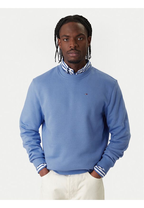Tommy Jeans Bluza DM0DM20741 Niebieski Regular Fit. Kolor: niebieski. Materiał: bawełna