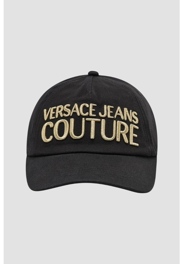 Versace Jeans Couture - VERSACE JEANS COUTURE Czarna czapka z daszkiem. Kolor: czarny