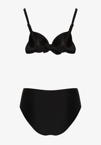 Born2be - Czarne Bikini Biustonosz z Cyrkoniami i Majtki Typu Figi Tesenna. Kolor: czarny. Wzór: aplikacja #3