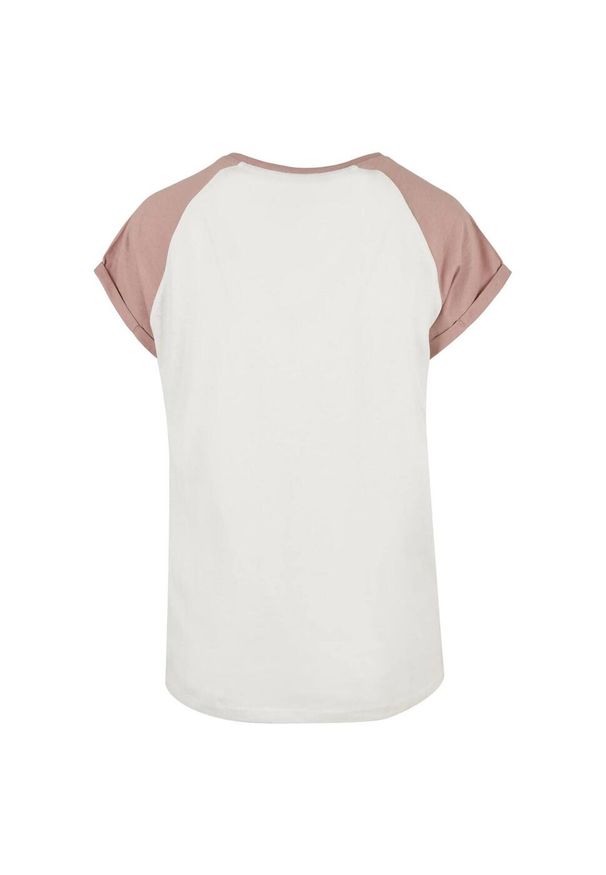 Urban Classics - T-shirt Damski Kontrastowy Raglanowy. Kolor: wielokolorowy, różowy, beżowy. Długość rękawa: raglanowy rękaw