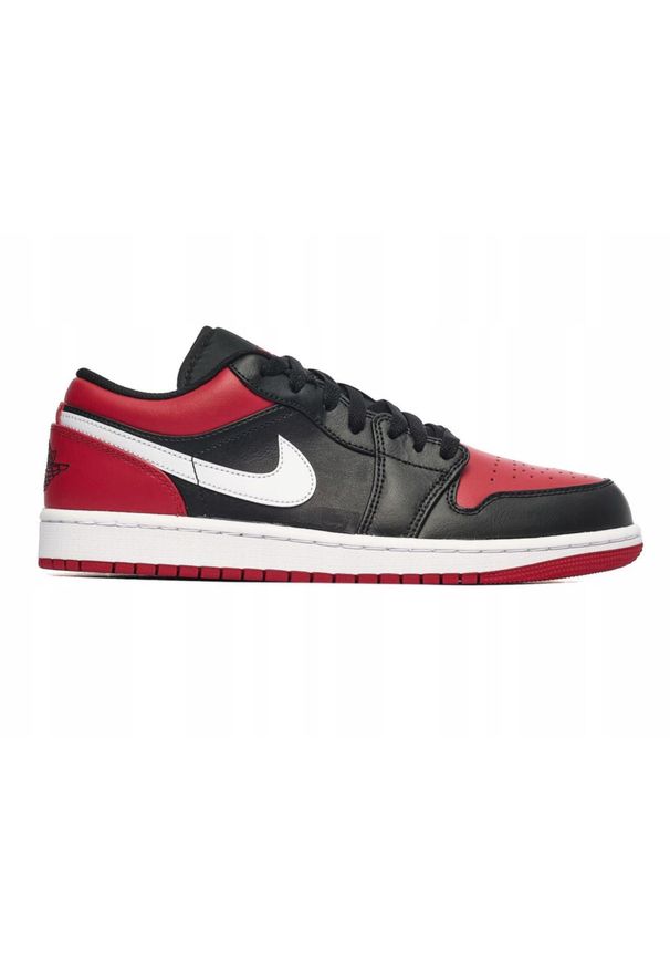 Nike - Buty do koszykówki na co dzień męskie NIKE AIR JORDAN 1 LOW skóra. Okazja: na co dzień. Kolor: czerwony, czarny. Materiał: skóra. Model: Nike Air Jordan. Sport: koszykówka