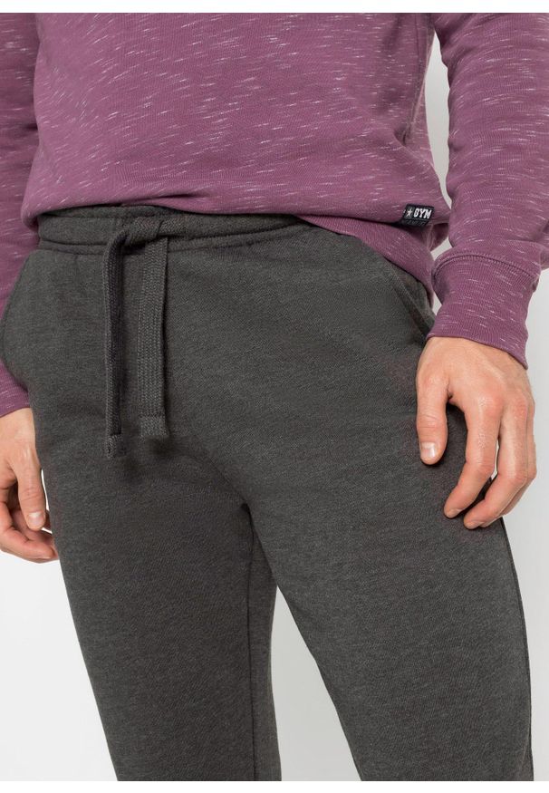 bonprix - Spodnie sportowe. Okazja: na co dzień. Kolor: szary. Materiał: dzianina, dresówka. Styl: sportowy