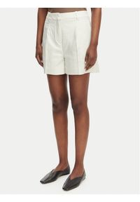 Calvin Klein Jeans Szorty materiałowe LV047F632G Biały Regular Fit. Kolor: biały. Materiał: len #1