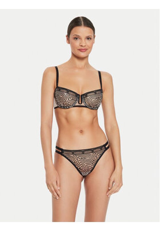 Chantelle Stringi Vibrate C018G0 Czarny. Kolor: czarny. Materiał: syntetyk