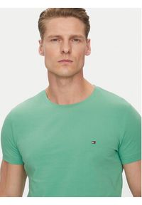 TOMMY HILFIGER - Tommy Hilfiger T-Shirt MW0MW10800 Zielony Slim Fit. Kolor: zielony. Materiał: bawełna #4