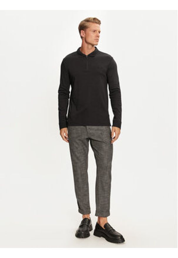 Calvin Klein Polo K10K113586 Czarny Slim Fit. Typ kołnierza: polo. Kolor: czarny. Materiał: bawełna
