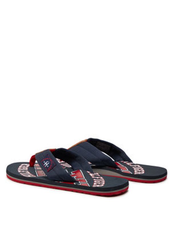 TOMMY HILFIGER - Tommy Hilfiger Japonki Essential Th Beach Sandal FM0FM01369 Granatowy. Kolor: niebieski. Materiał: materiał