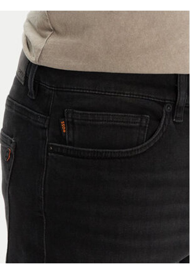 BOSS Szorty jeansowe Delaware Shorts Bo 50540271 Czarny Slim Fit. Kolor: czarny. Materiał: bawełna