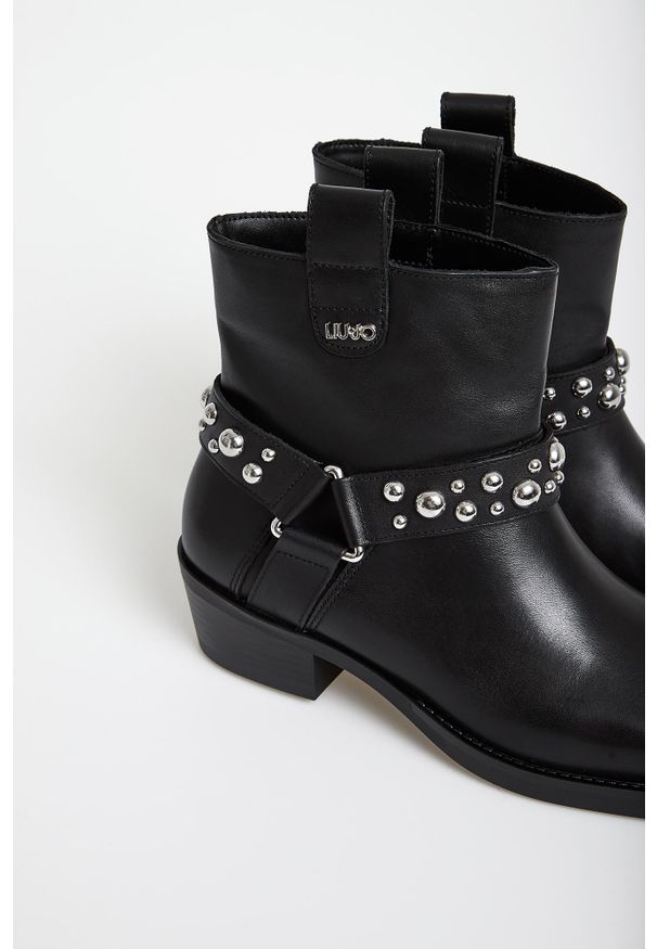 Liu Jo - Botki damskie skórzane biker LIU JO. Materiał: skóra