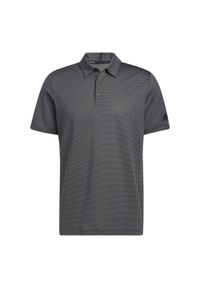 Adidas - Ottoman Stripe Polo Shirt. Typ kołnierza: polo. Kolor: czarny, szary, wielokolorowy. Materiał: materiał