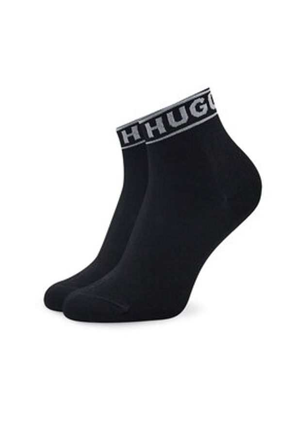 Hugo - HUGO Skarpety długie Logo 50469291 Czarny. Kolor: czarny. Materiał: bawełna