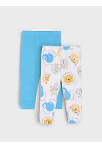 Sinsay - Bawełniane legginsy 2 pack - kremowy. Kolor: kremowy. Materiał: bawełna #1