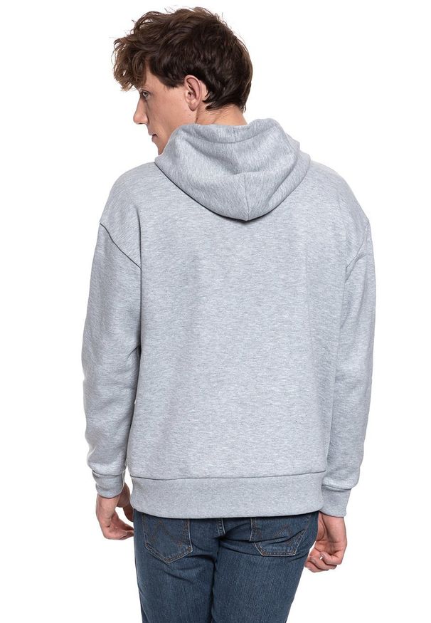 Lee - BLUZA LEE GRAPHIC RELAXED HOOD GREY MELE L82YTTMP 112122266. Typ kołnierza: kaptur. Wzór: nadruk